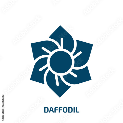 daffodil icon from nature collection. Filled daffodil, nature, flower glyph icons isolated on white background. Black vector daffodil sign, symbol for web design and mobile apps