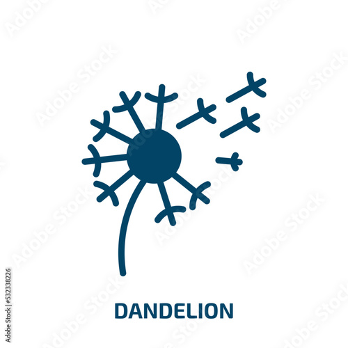 dandelion icon from nature collection. Filled dandelion, beautiful, floral glyph icons isolated on white background. Black vector dandelion sign, symbol for web design and mobile apps