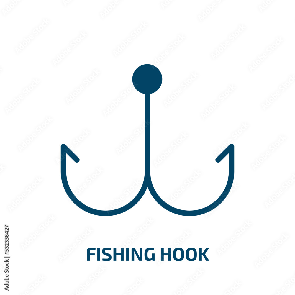 fishing hook icon from nautical collection. Filled fishing hook, hook, catch glyph icons isolated on white background. Black vector fishing hook sign, symbol for web design and mobile apps fishing hook icon from nautical collection. Filled fishing hook, hook, catch glyph icons isolated on white background. Black vector fishing hook sign, symbol for web design and mobile apps