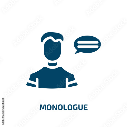 monologue icon from people collection. Filled monologue, speech, cloud glyph icons isolated on white background. Black vector monologue sign, symbol for web design and mobile apps