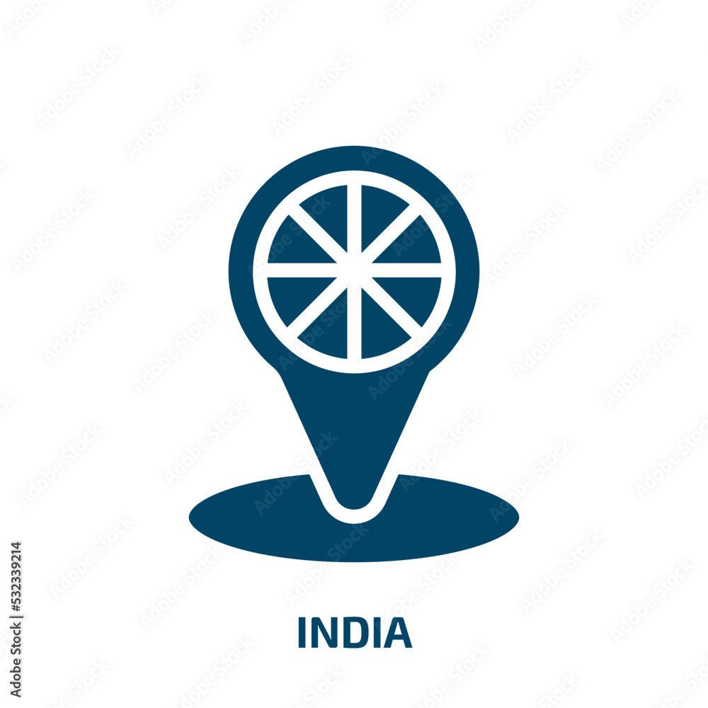 india icon from religion collection. Filled india, tourism, travel glyph icons isolated on white background. Black vector india sign, symbol for web design and mobile apps india icon from religion collection. Filled india, tourism, travel glyph icons isolated on white background. Black vector india sign, symbol for web design and mobile apps