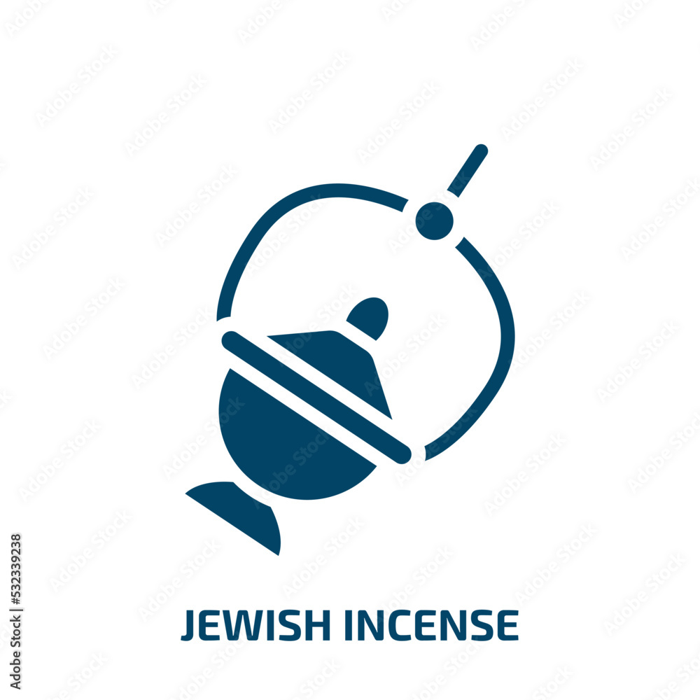 jewish incense icon from religion collection. Filled jewish incense