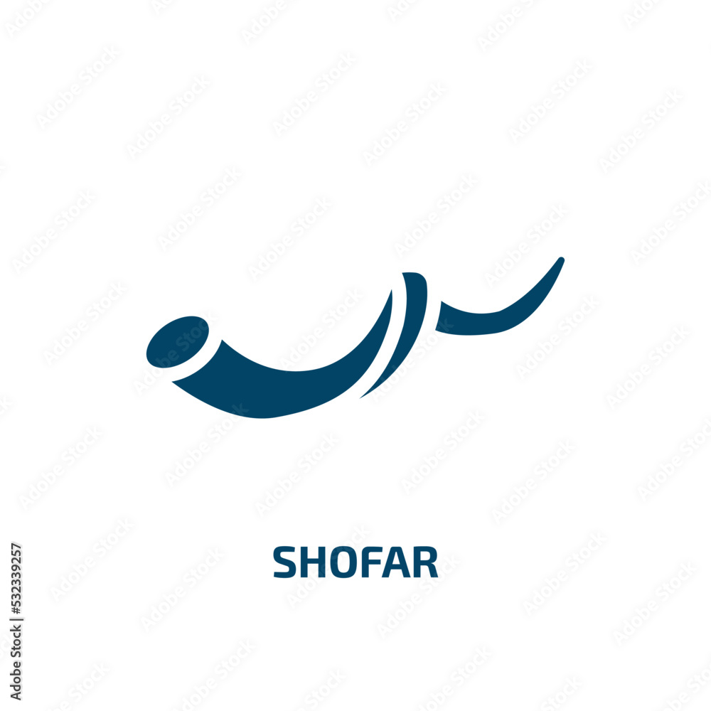 shofar icon from religion collection. Filled shofar, jewish, holiday