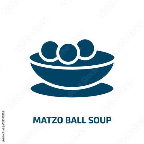 matzo ball soup icon from religion collection. Filled matzo ball soup, jewish, passover glyph icons isolated on white background. Black vector matzo ball soup sign, symbol for web design and mobile