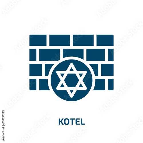kotel icon from religion collection. Filled kotel, jewish, jerusalem glyph icons isolated on white background. Black vector kotel sign, symbol for web design and mobile apps