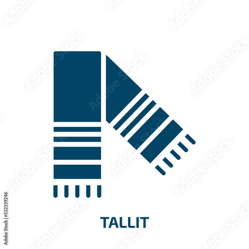 tallit icon from religion collection. Filled tallit, jewish, jew glyph icons isolated on white background. Black vector tallit sign, symbol for web design and mobile apps