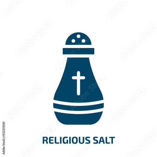 religious salt icon from religion collection. Filled religious salt, religion, religious glyph icons isolated on white background. Black vector religious salt sign, symbol for web design and mobile