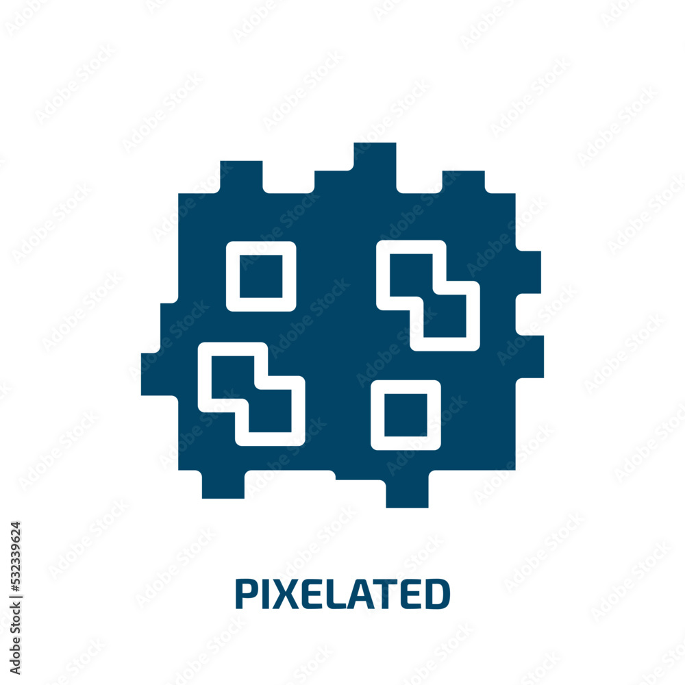 pixelated icon from social media marketing collection. Filled pixelated, hand, business glyph icons isolated on white background. Black vector pixelated sign, symbol for web design and mobile apps pixelated icon from social media marketing collection. Filled pixelated, hand, business glyph icons isolated on white background. Black vector pixelated sign, symbol for web design and mobile apps