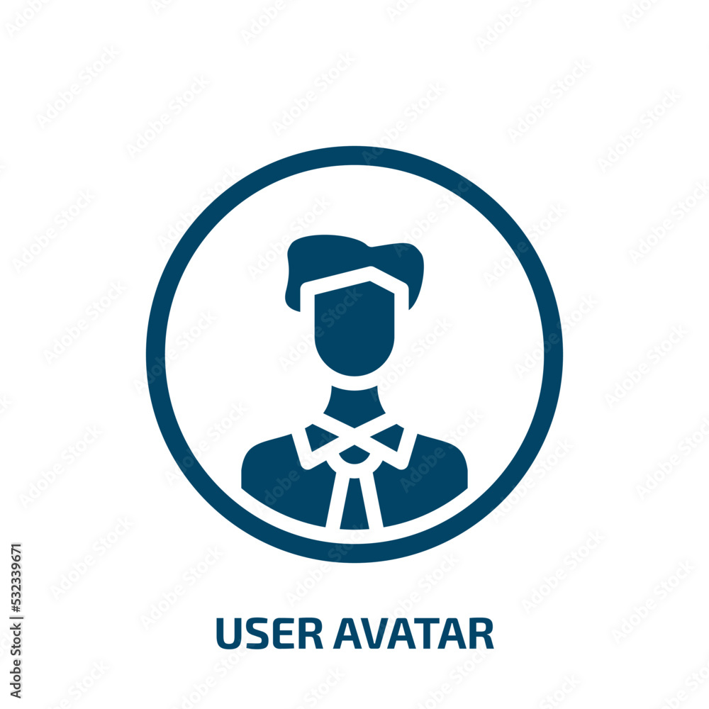 user avatar icon from social media marketing collection. Filled user avatar, human, avatar glyph icons isolated on white background. Black vector user avatar sign, symbol for web design and mobile user avatar icon from social media marketing collection. Filled user avatar, human, avatar glyph icons isolated on white background. Black vector user avatar sign, symbol for web design and mobile