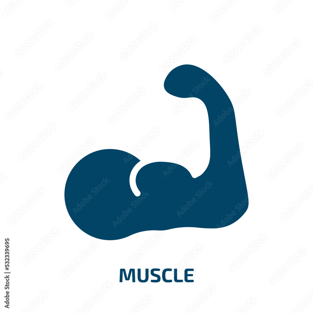 muscle icon from sport collection. Filled muscle, health, body glyph icons isolated on white background. Black vector muscle sign, symbol for web design and mobile apps muscle icon from sport collection. Filled muscle, health, body glyph icons isolated on white background. Black vector muscle sign, symbol for web design and mobile apps
