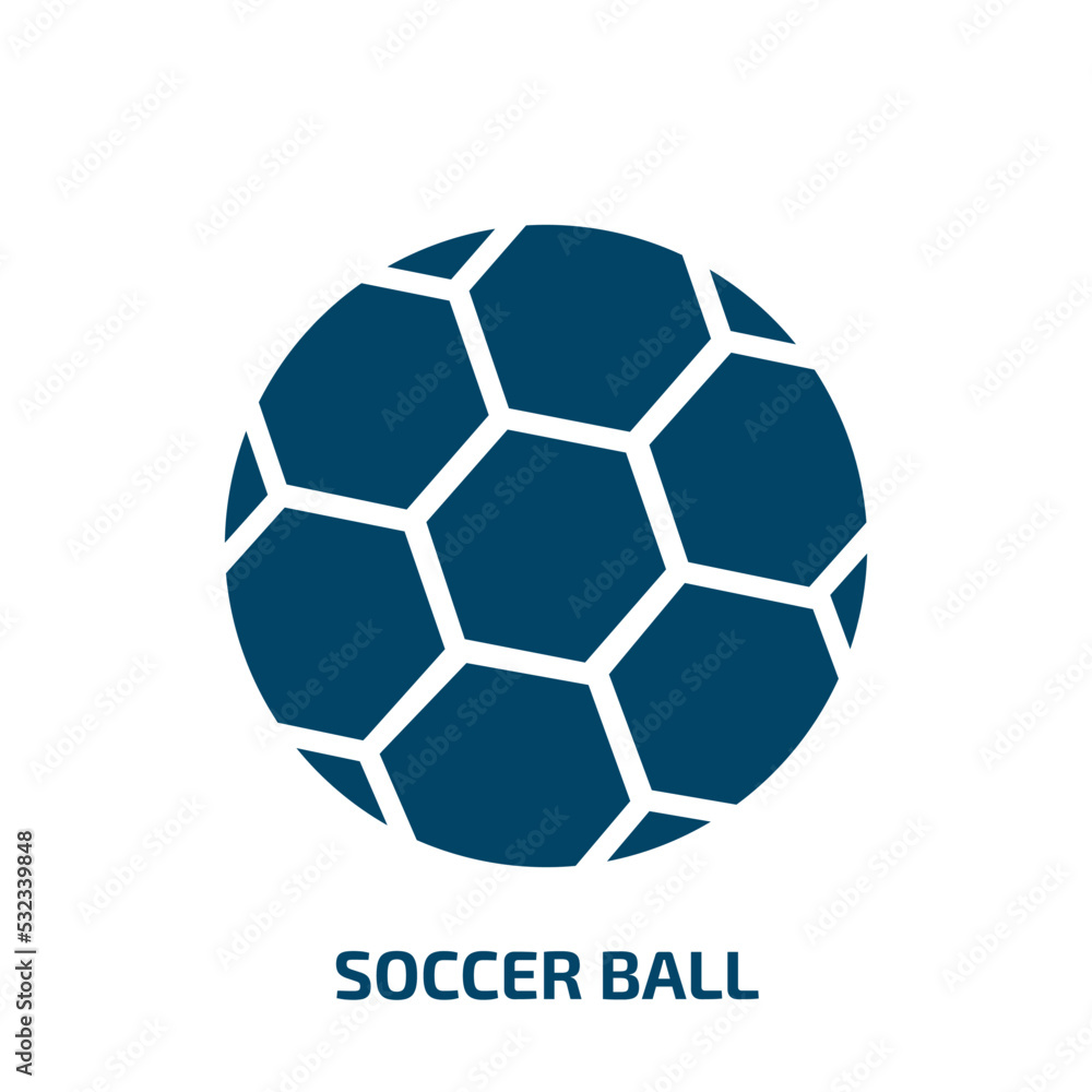 soccer ball icon from sport collection. Filled soccer ball, game, competition glyph icons isolated on white background. Black vector soccer ball sign, symbol for web design and mobile apps