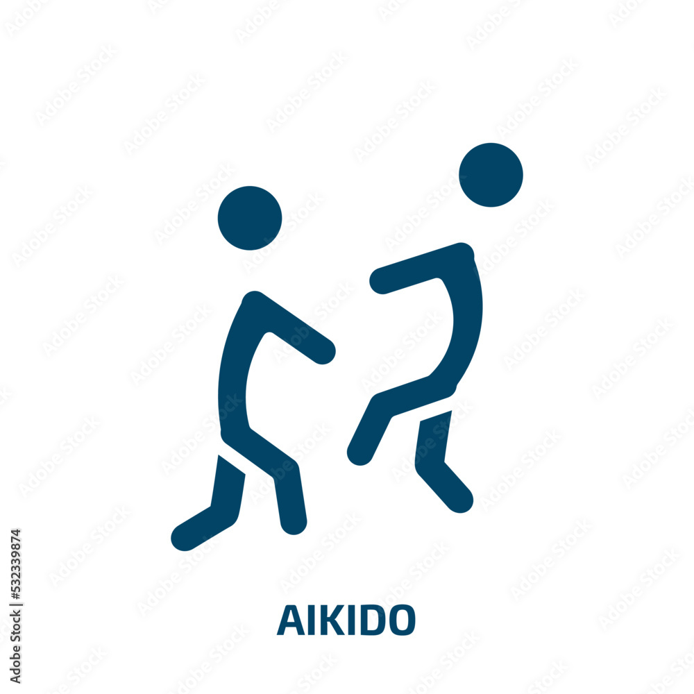 aikido icon from sport collection. Filled aikido, japanese, japan glyph icons isolated on white background. Black vector aikido sign, symbol for web design and mobile apps aikido icon from sport collection. Filled aikido, japanese, japan glyph icons isolated on white background. Black vector aikido sign, symbol for web design and mobile apps