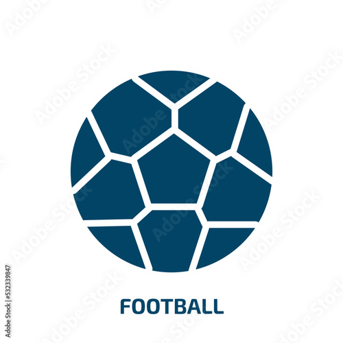 football icon from sport collection. Filled football, ball, soccer glyph icons isolated on white background. Black vector football sign, symbol for web design and mobile apps