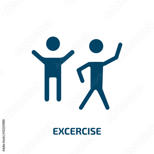 excercise icon from sports collection. Filled excercise, sport, activity glyph icons isolated on white background. Black vector excercise sign, symbol for web design and mobile apps