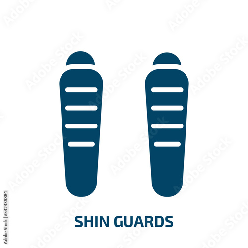 shin guards icon from sports collection. Filled shin guards, shin, equipment glyph icons isolated on white background. Black vector shin guards sign, symbol for web design and mobile apps