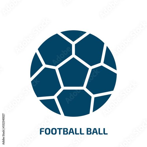 football ball icon from sports collection. Filled football ball, soccer, sport glyph icons isolated on white background. Black vector football ball sign, symbol for web design and mobile apps
