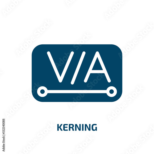 kerning icon from technology collection. Filled kerning, edit, letter glyph icons isolated on white background. Black vector kerning sign, symbol for web design and mobile apps