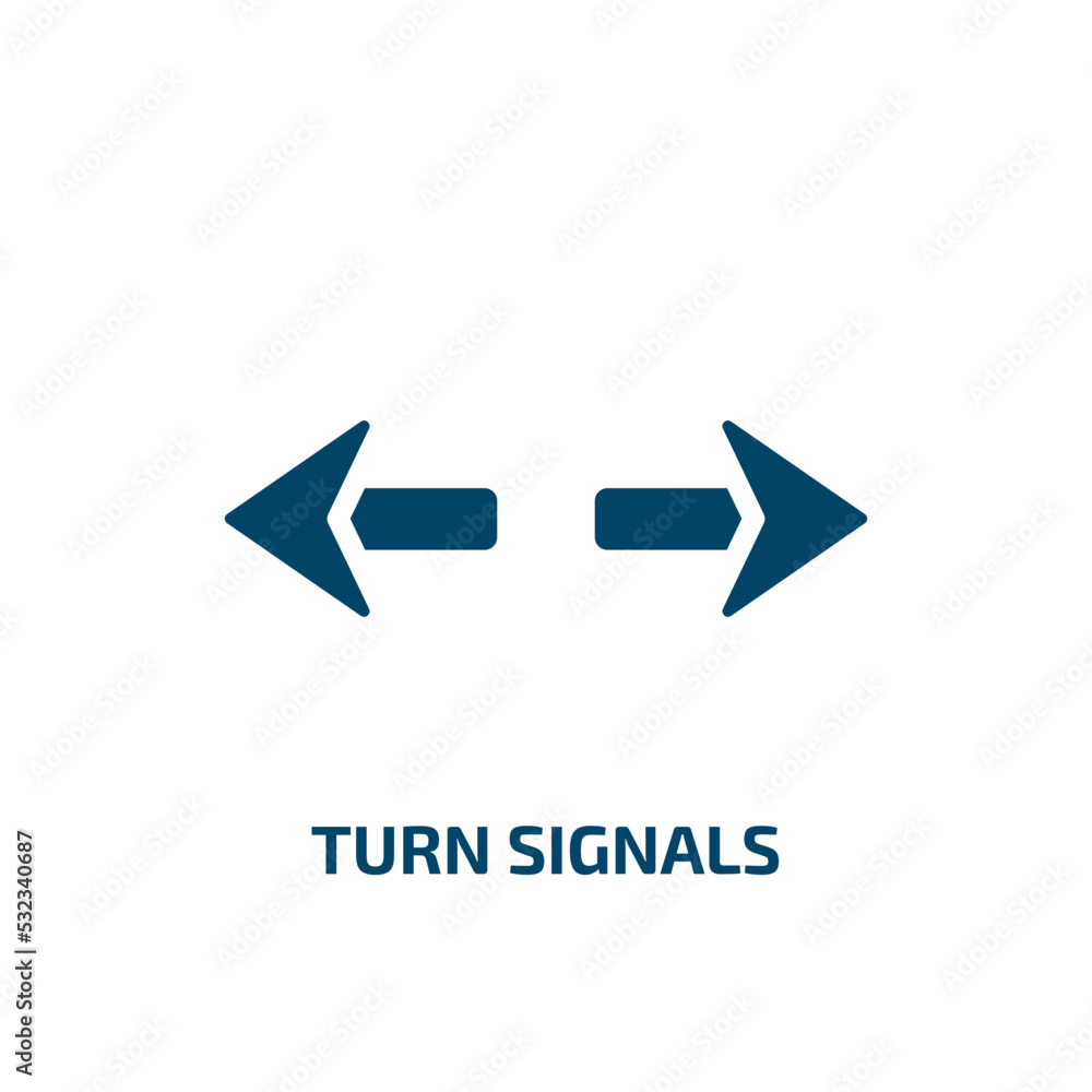 turn signals icon from user interface collection. Filled turn signals