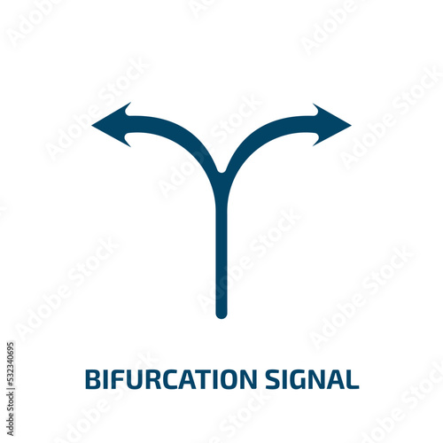 bifurcation signal icon from user interface collection. Filled bifurcation signal, arrow, arrows glyph icons isolated on white background. Black vector bifurcation signal sign, symbol for web design