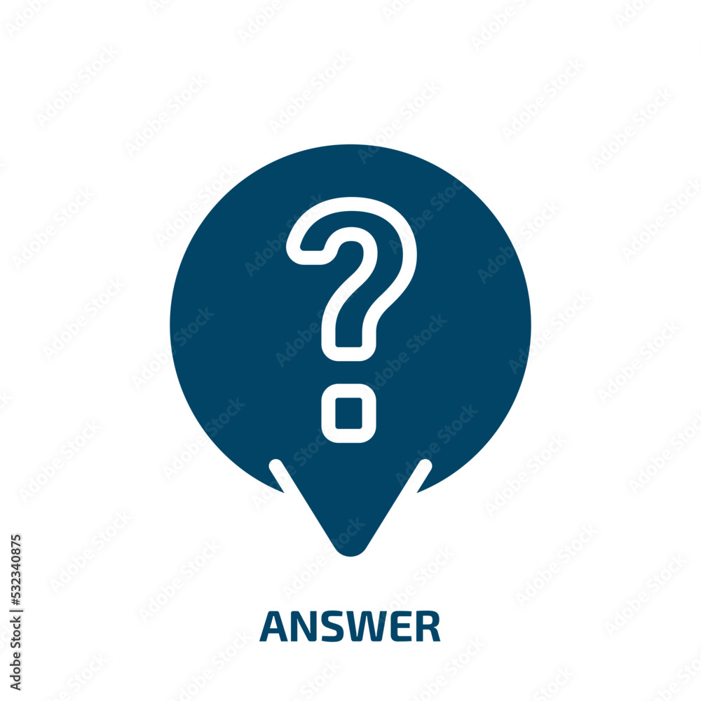 answer icon from user interface collection. Filled answer, chat, button glyph icons isolated on white background. Black vector answer sign, symbol for web design and mobile apps answer icon from user interface collection. Filled answer, chat, button glyph icons isolated on white background. Black vector answer sign, symbol for web design and mobile apps