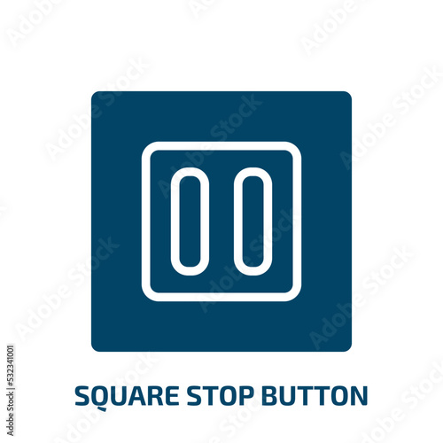 square stop button icon from user interface collection. Filled square stop button, square, stop glyph icons isolated on white background. Black vector square stop button sign, symbol for web design