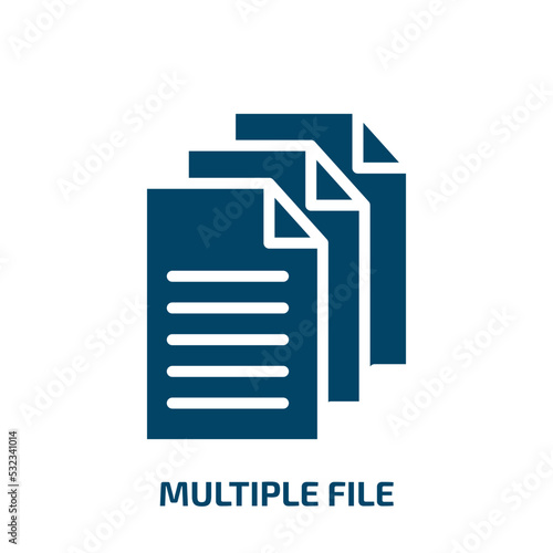 multiple file icon from user interface collection. Filled multiple file, file, simple glyph icons isolated on white background. Black vector multiple file sign, symbol for web design and mobile apps