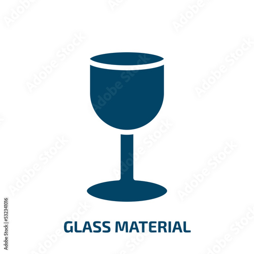 glass material icon from user interface collection. Filled glass material, glass, material glyph icons isolated on white background. Black vector glass material sign, symbol for web design and mobile