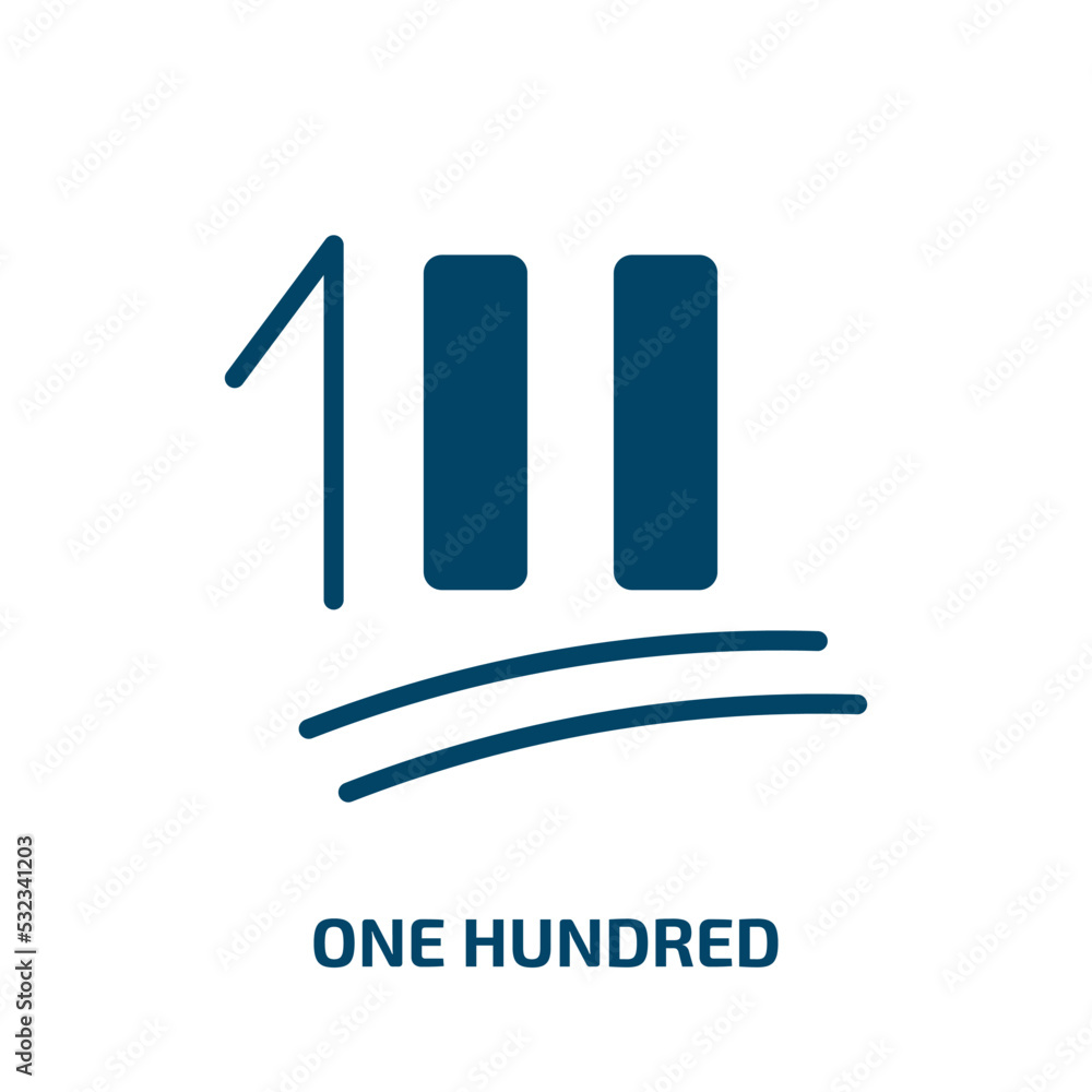 one hundred icon from user interface collection. Filled one hundred, number, hundred glyph icons isolated on white background. Black vector one hundred sign, symbol for web design and mobile apps one hundred icon from user interface collection. Filled one hundred, number, hundred glyph icons isolated on white background. Black vector one hundred sign, symbol for web design and mobile apps