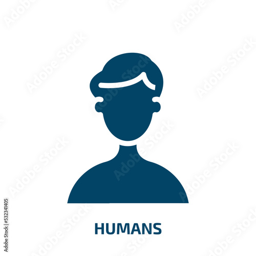 humans icon from user interface collection. Filled humans, human, communication glyph icons isolated on white background. Black vector humans sign, symbol for web design and mobile apps