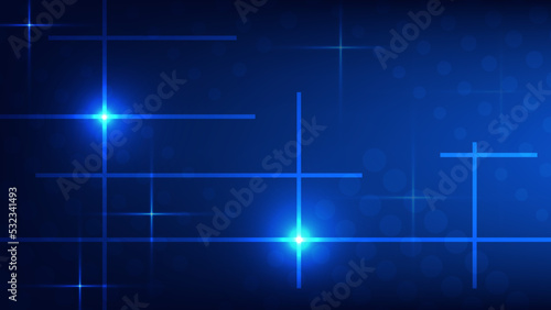 Hi tech digital technology and futuristic communication background concept. connecting lines as network with blue lighting