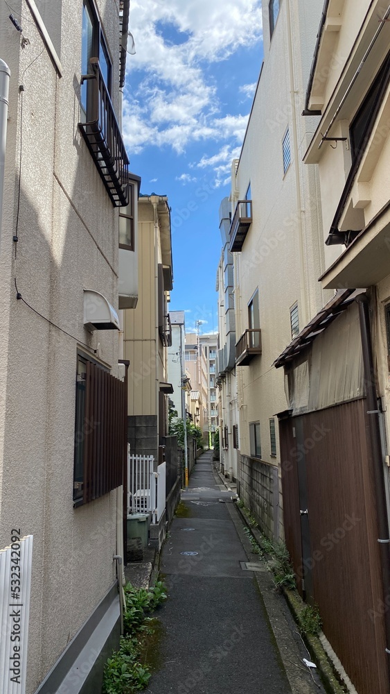 Narrow street of Nezu, Tokyo Japan year 2022 September