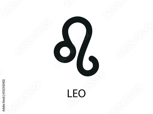 Leo Symbol of the Horoscope. Zodiac Sign. Vector illustration of black Astrological signs for calendar, horoscope isolated on a background 