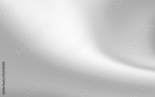 Smooth wave effect banner background template. Abstract gray metal silver wallpaper.
