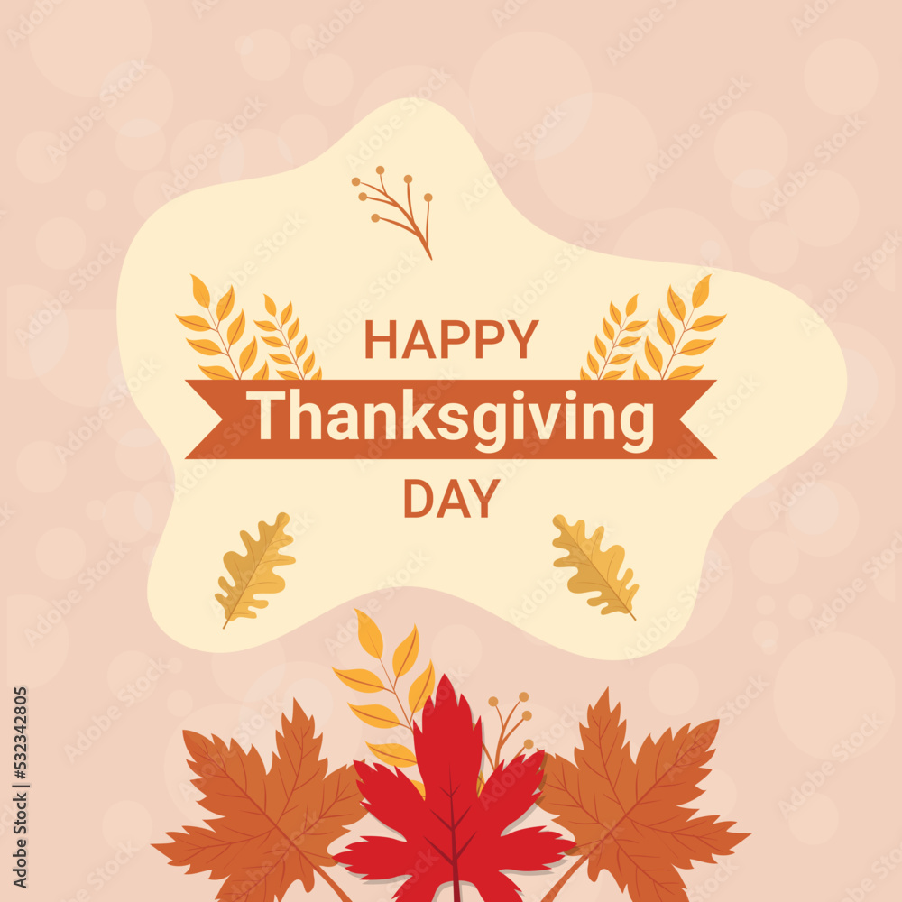 Thanksgiving day background in flat design
