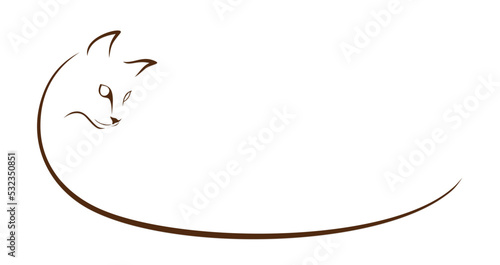 The round symbol of stylized cat.