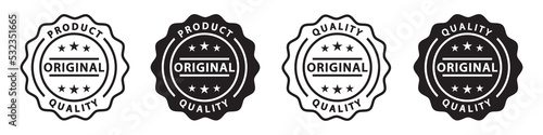 Original product label icon. Original quality emblem icon, vector illustration