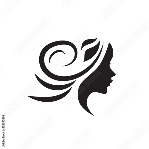 BW hair and beauty salon logo icon symbol sign vector illustration logo template Isolated for any purpose