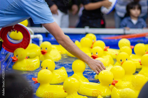 Rubber ducks in a carnival game photo