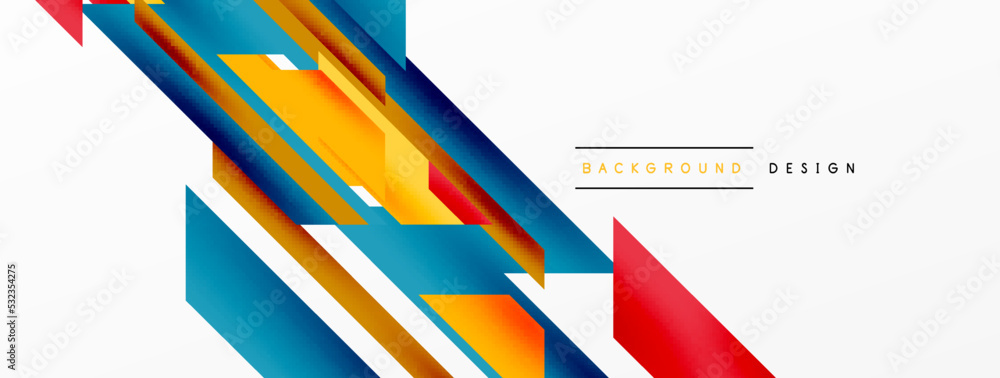 Minimal geometric abstract background. Dynamic 3d lines composition. Trendy techno business template for wallpaper, banner, background or landing Minimal geometric abstract background. Dynamic 3d lines composition. Trendy techno business template for wallpaper, banner, background or landing