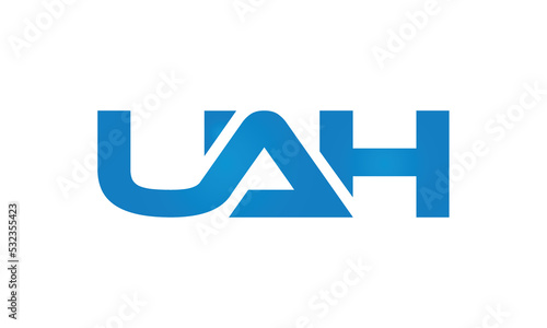 UAH monogram linked letters, creative typography logo icon