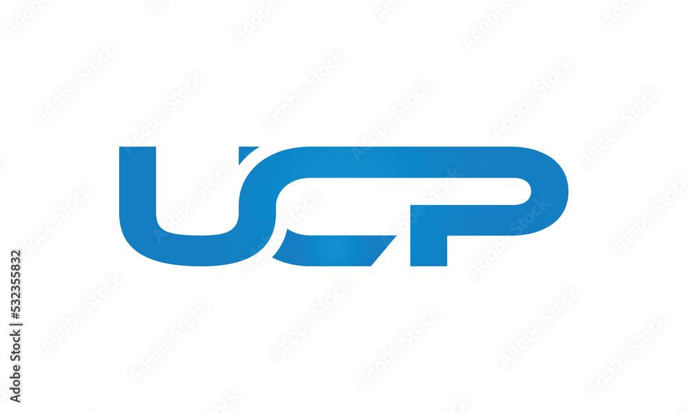 UCP monogram linked letters, creative typography logo icon UCP monogram linked letters, creative typography logo icon