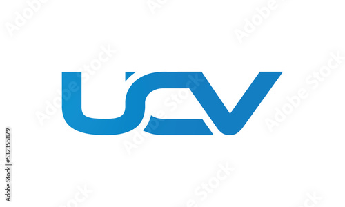 UCV monogram linked letters, creative typography logo icon photo