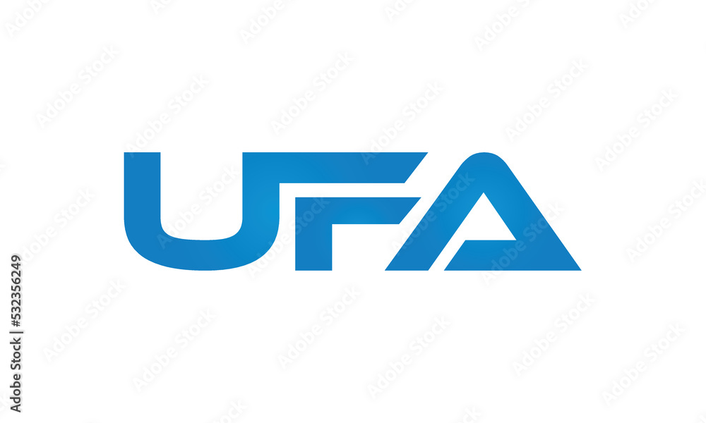 UFA monogram linked letters, creative typography logo icon UFA monogram linked letters, creative typography logo icon