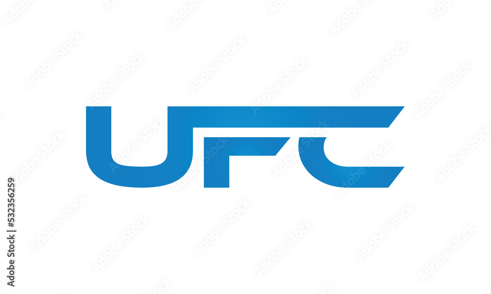 UFC monogram linked letters, creative typography logo icon UFC monogram linked letters, creative typography logo icon