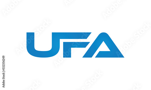 UFA monogram linked letters, creative typography logo icon