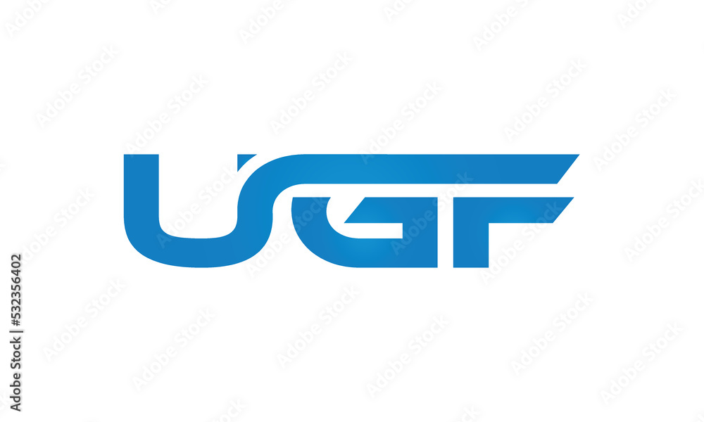 UGF monogram linked letters, creative typography logo icon UGF monogram linked letters, creative typography logo icon