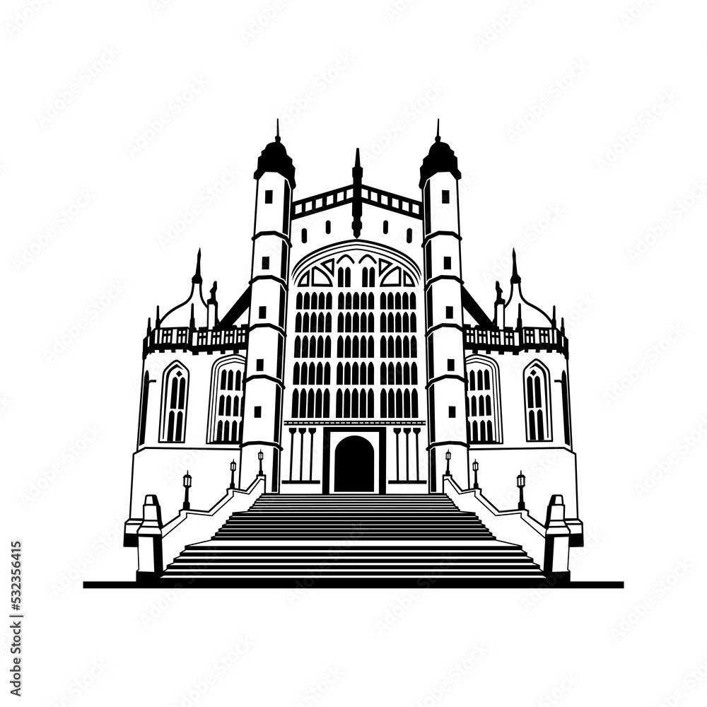 St George's Chapel building illustration design vector