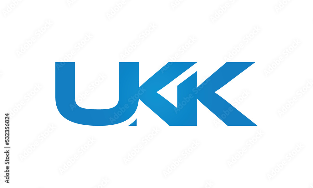 UKK monogram linked letters, creative typography logo icon UKK monogram linked letters, creative typography logo icon