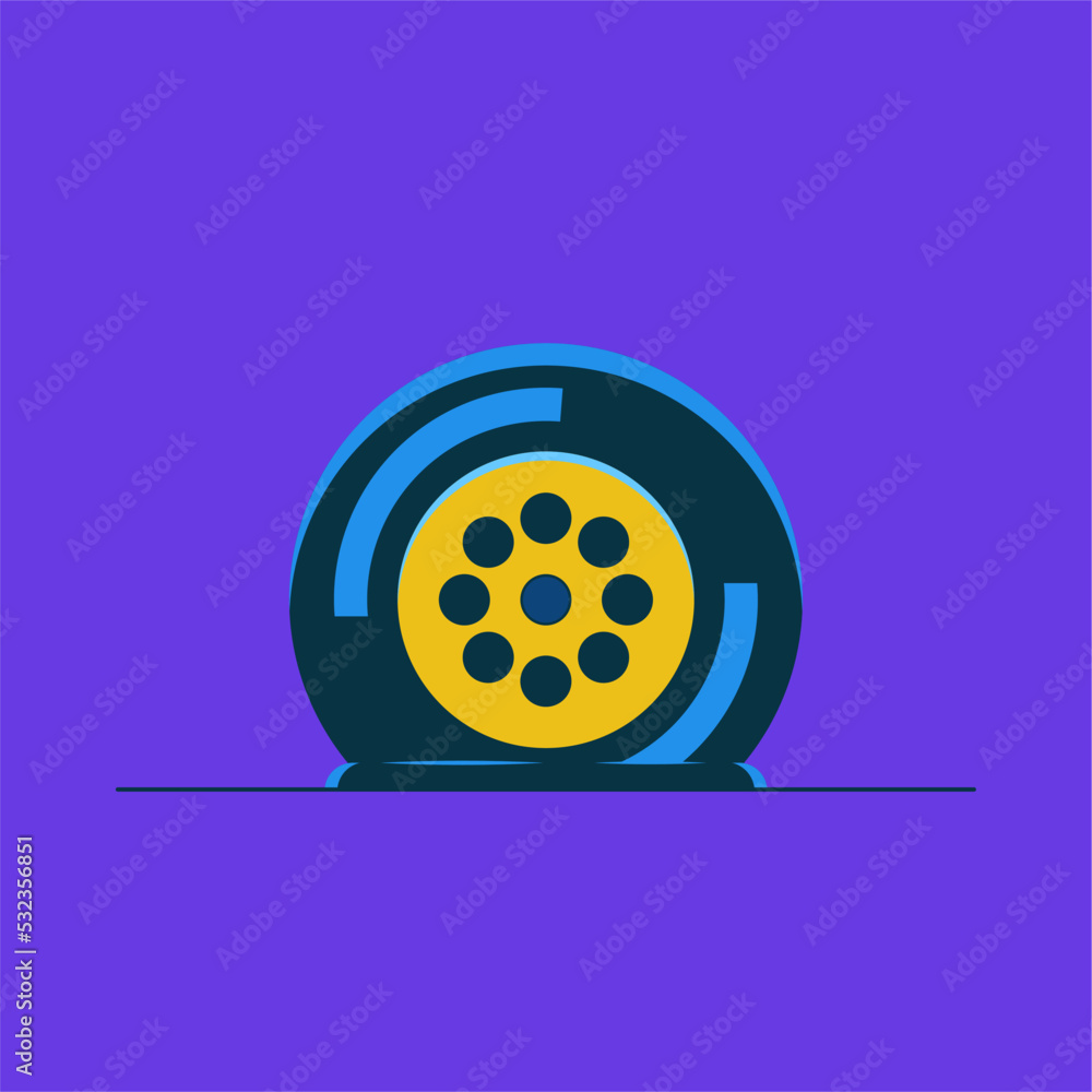 Flat tire illustration in retro design. retro logo, company logo