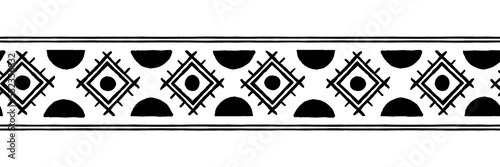 Ethnic repeating ornament. Seamless pattern. Isolated on a white background.